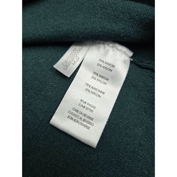 Calvin Klein Green Sweater With Studded Sleeves Rayon Blend 3/4 Sleeves Womens S - Picture 4 of 4